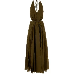 INDRA PLUNGE HALTER MAXI DRESS