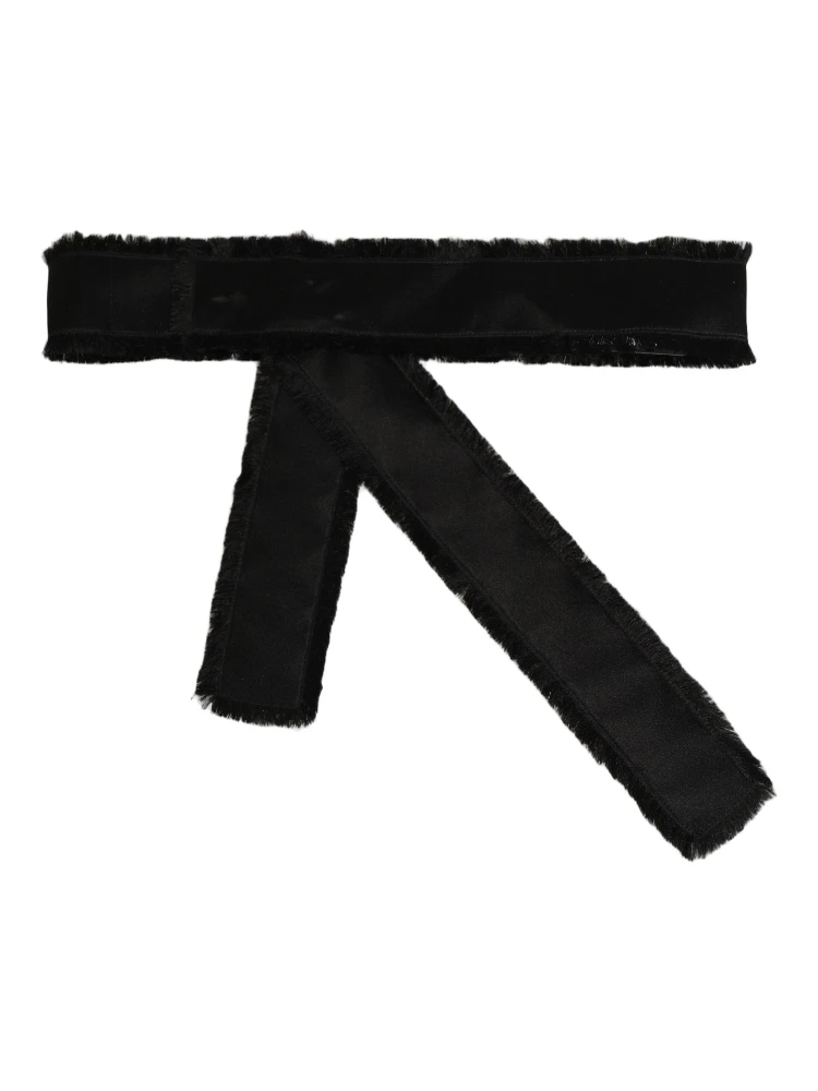 Black Velvet Wrap Around Tie Cintura Belt