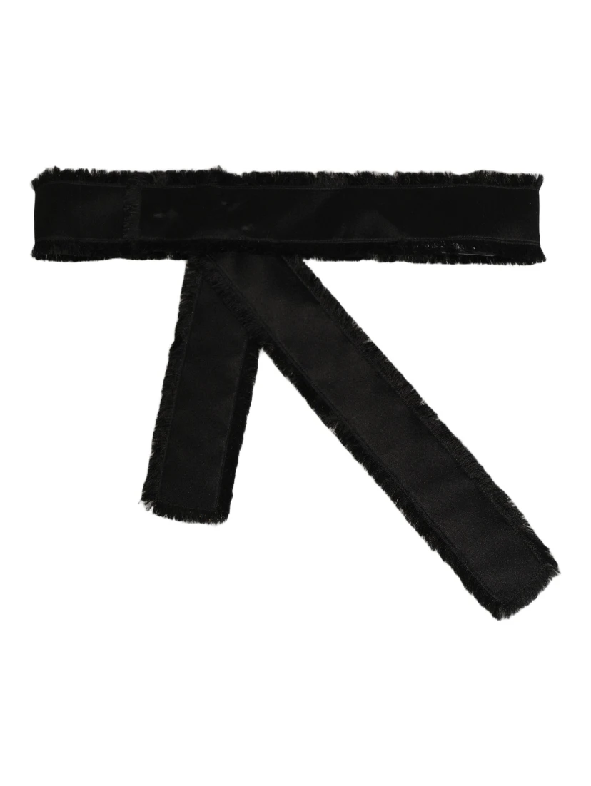 Black Velvet Wrap Around Tie Cintura Belt