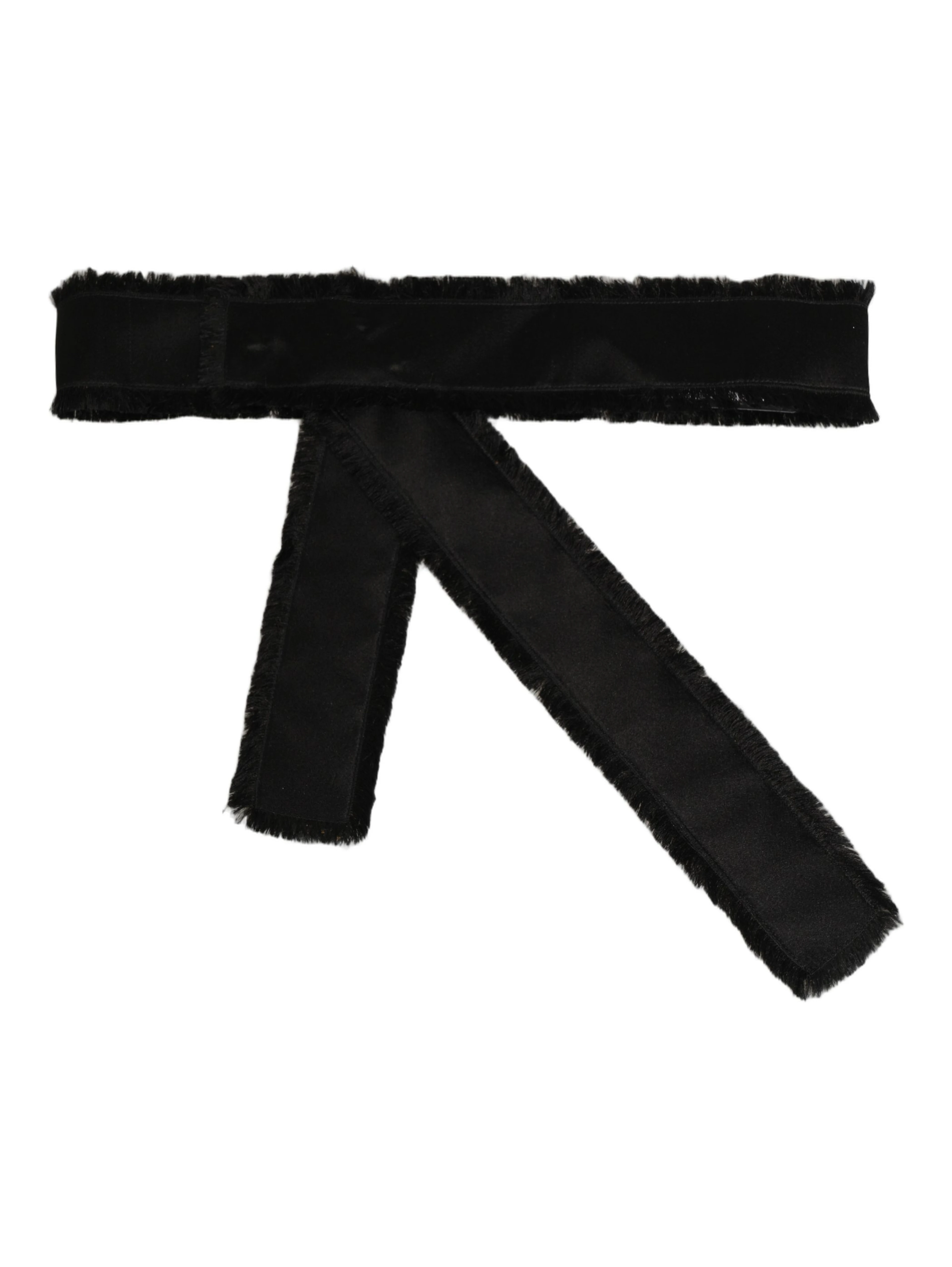 Black Velvet Wrap Around Tie Cintura Belt