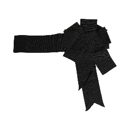 Black Cotton Wrap Around Tie Cintura Belt