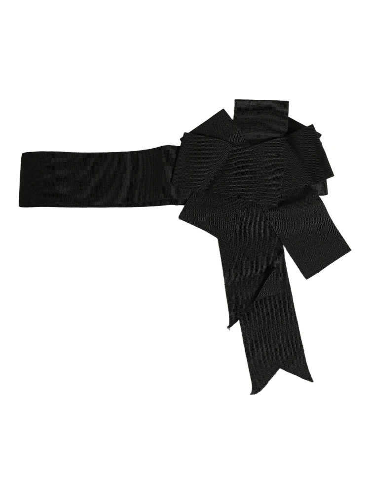 Black Cotton Wrap Around Tie Cintura Belt