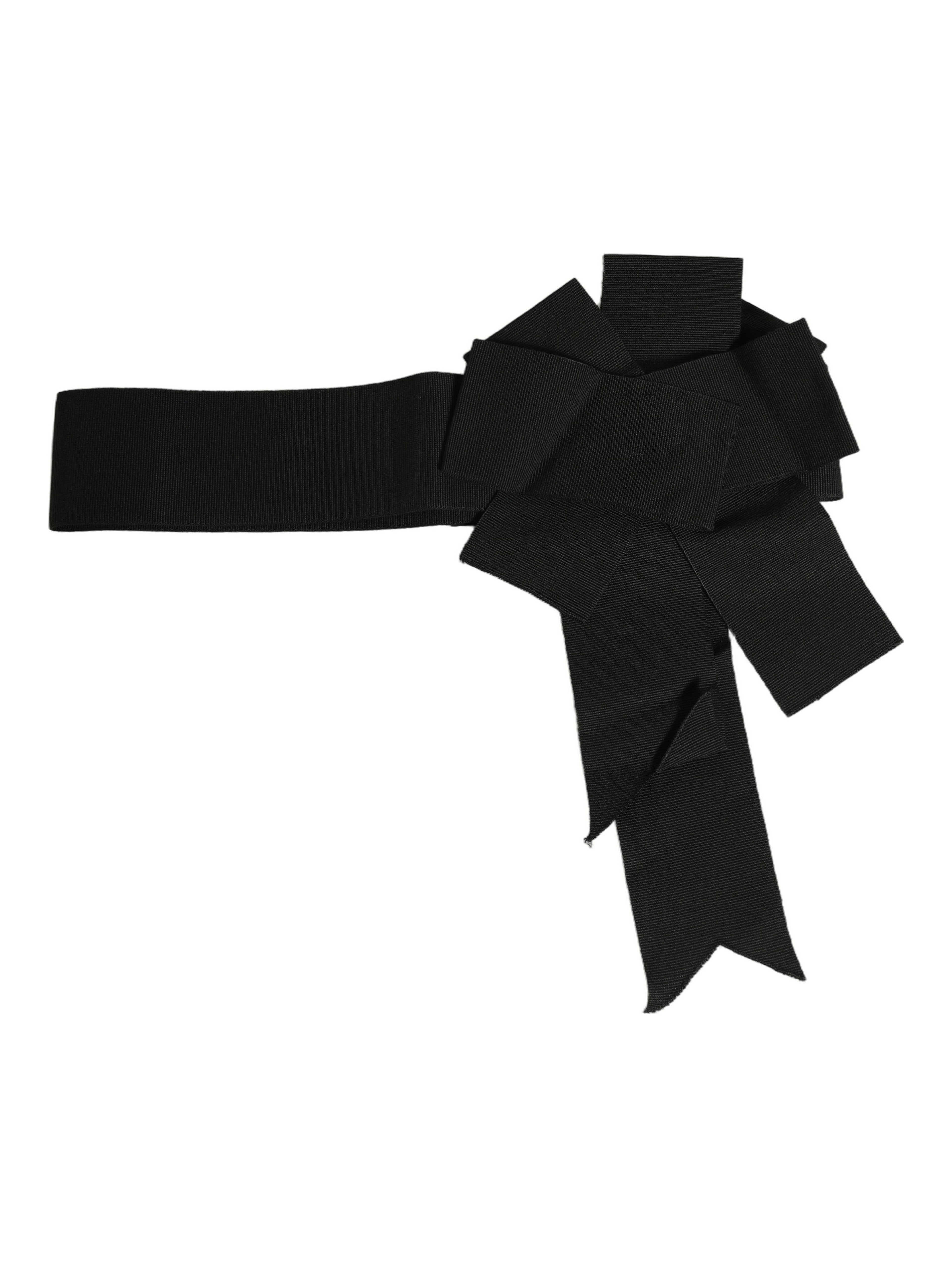 Black Cotton Wrap Around Tie Cintura Belt