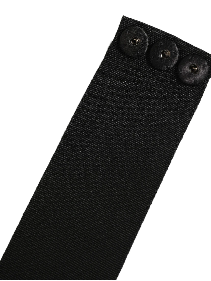 Black Cotton Wrap Around Tie Cintura Belt