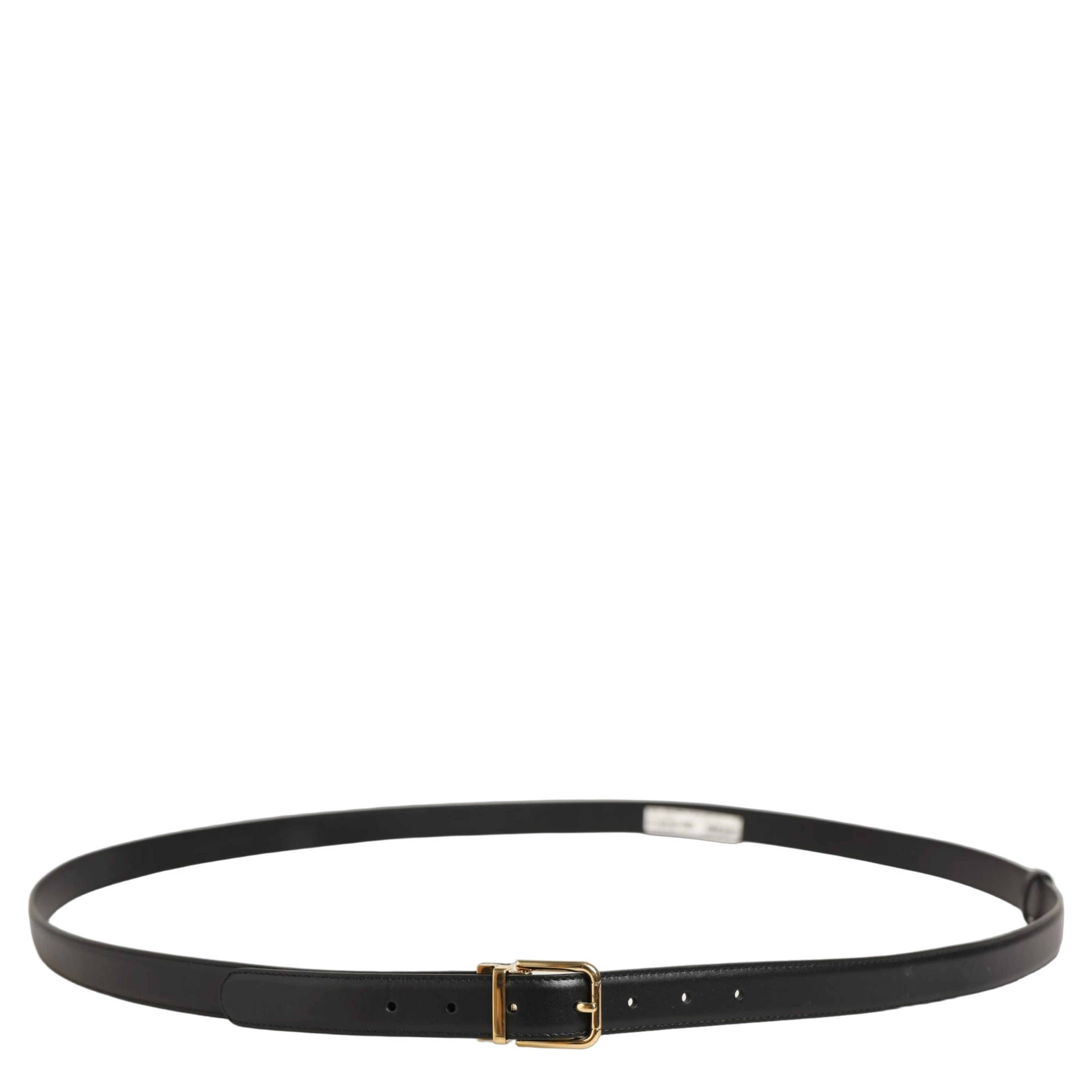 Black Leather Double Wrap Metal Buckle Belt
