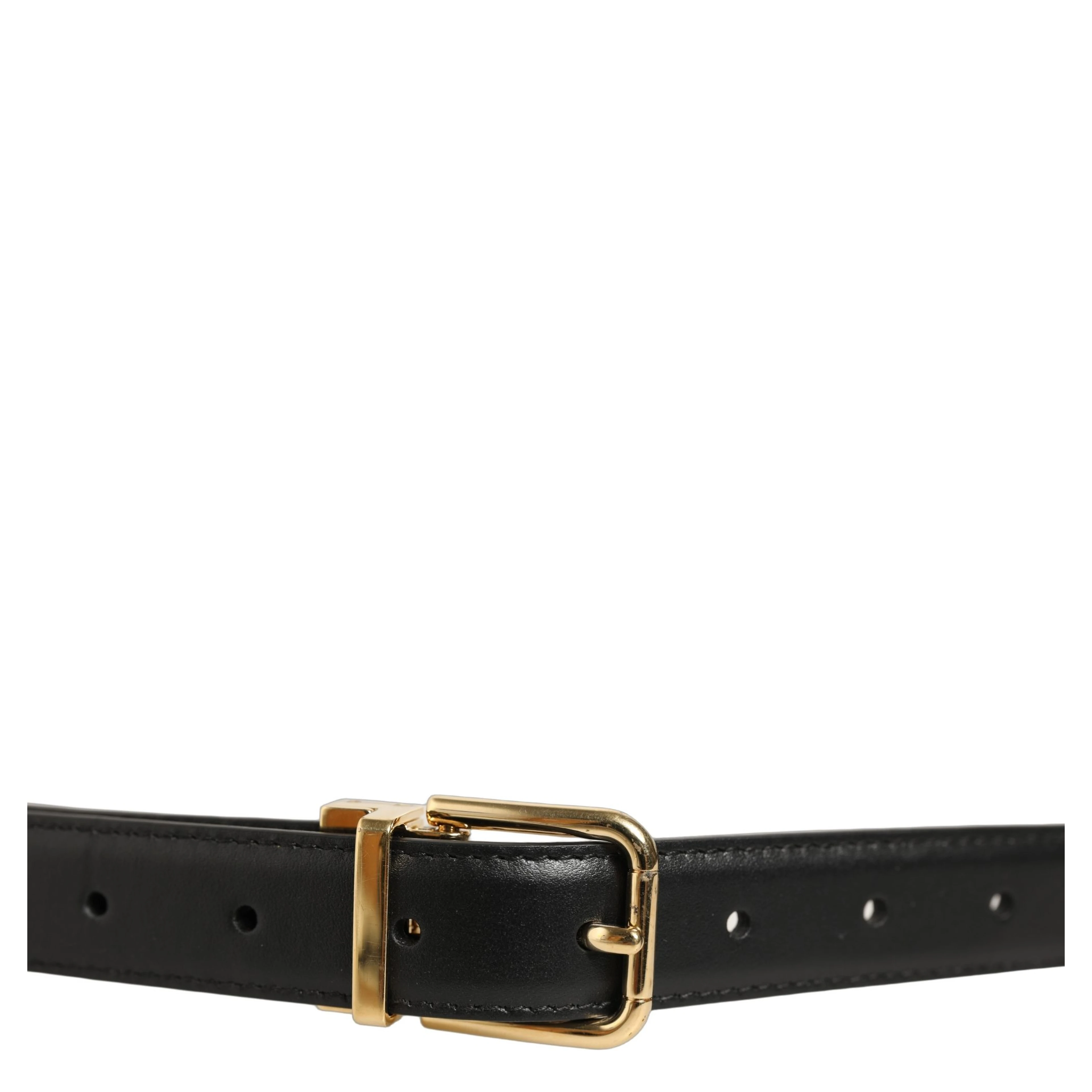 Black Leather Double Wrap Metal Buckle Belt