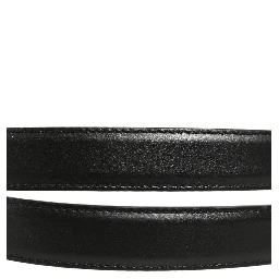 Black Leather Double Wrap Metal Buckle Belt