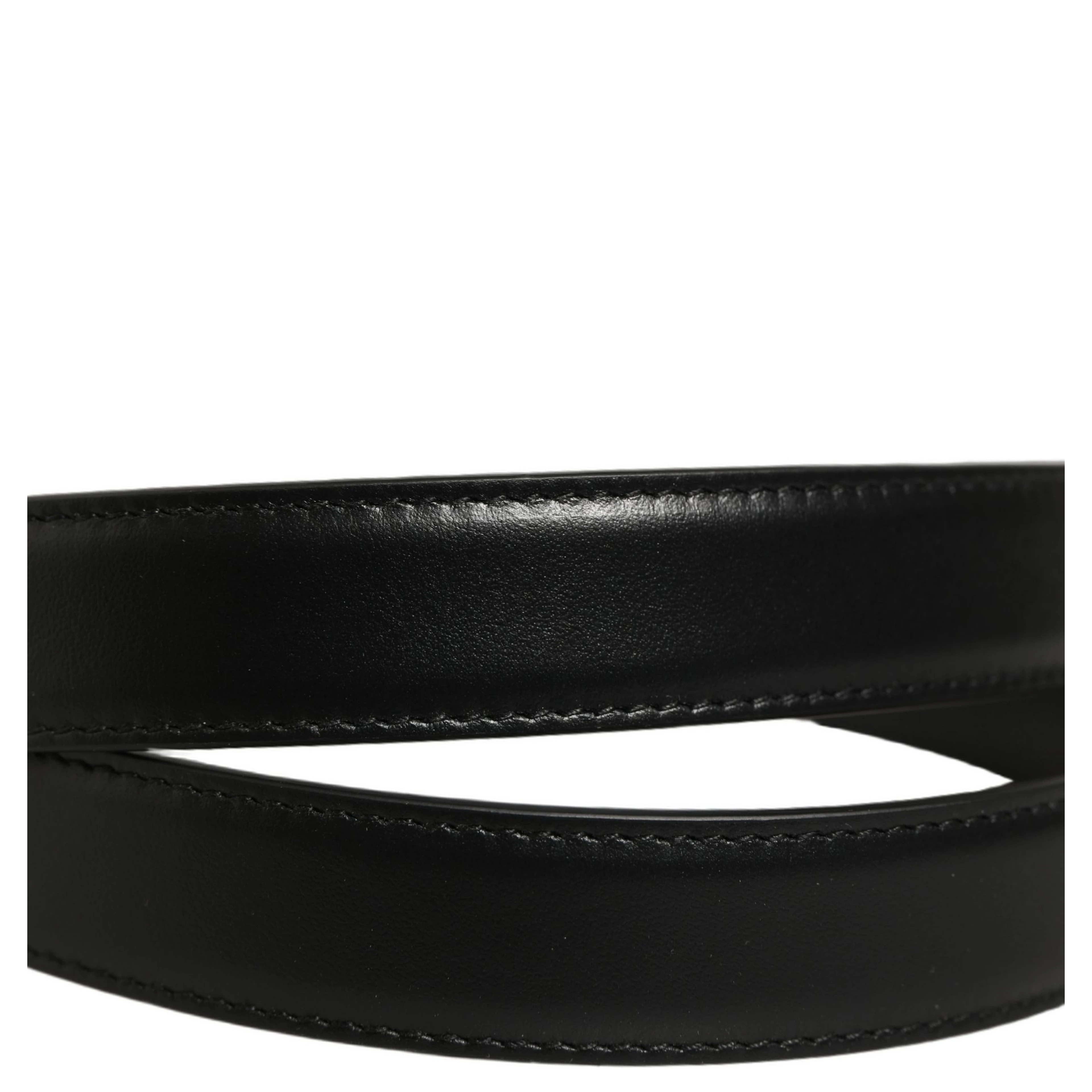 Black Classic Leather Gold Tone Buckle Belt