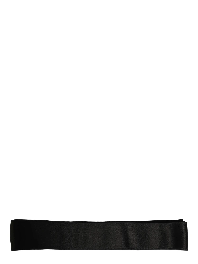 Black Satin Silk Wide Band Waist Cintura Belt