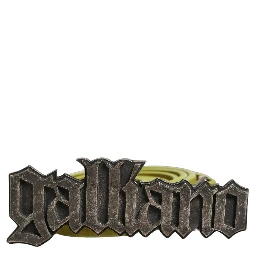 Yellow Waxed Leather Rustic Silver Logo Buckle Belt