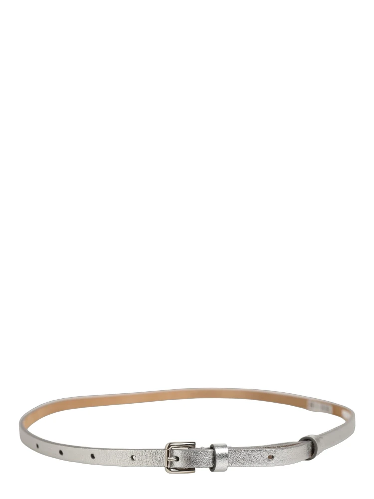 Metallic Silver Leather Square Buckle Belt alternative