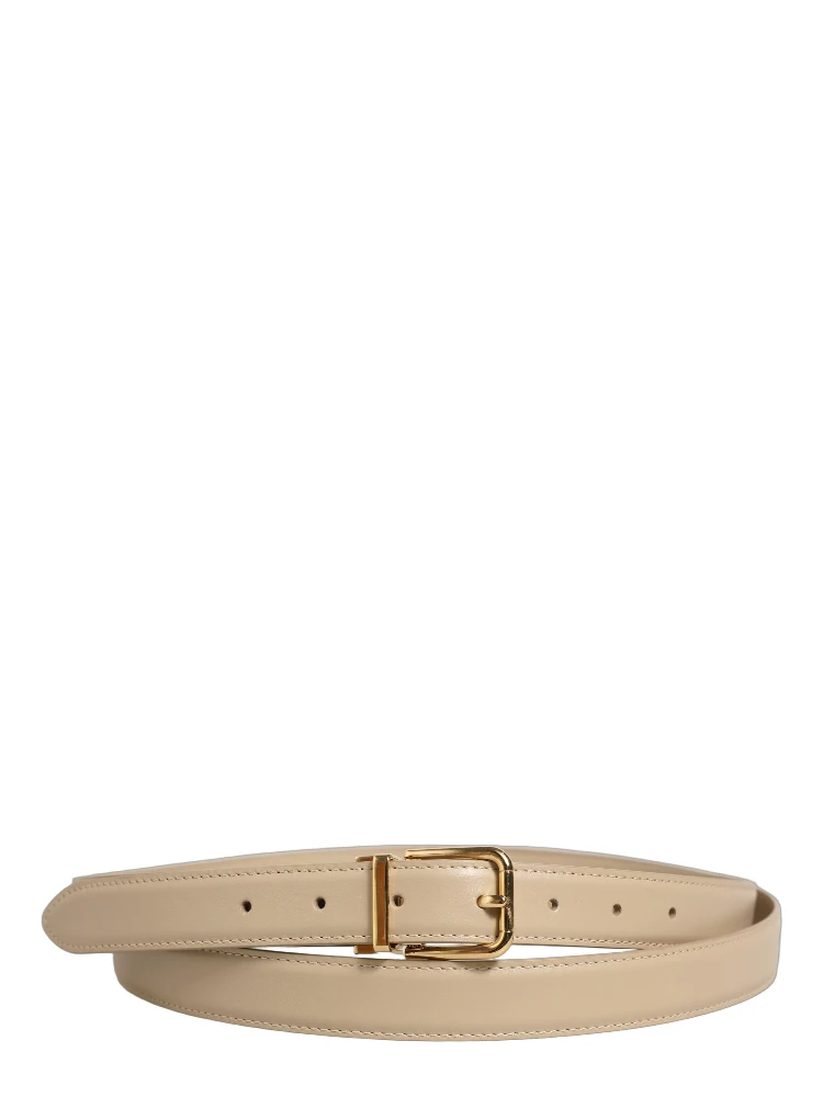Beige Leather Double Wrap Gold Buckle Belt alternative