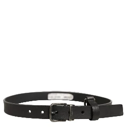 Black Leather Antique Finish Buckle Belt