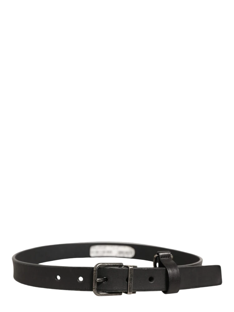 Black Leather Antique Finish Buckle Belt alternative
