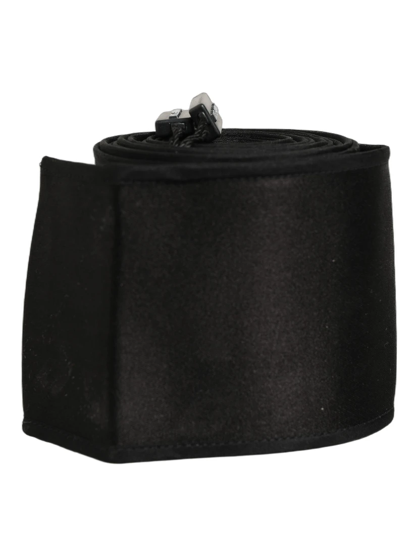 Black Satin Silk Wide Band Waist Cintura Belt
