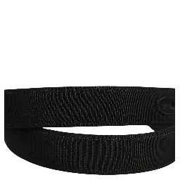Black Classic Leather Silver Tone Buckle Belt
