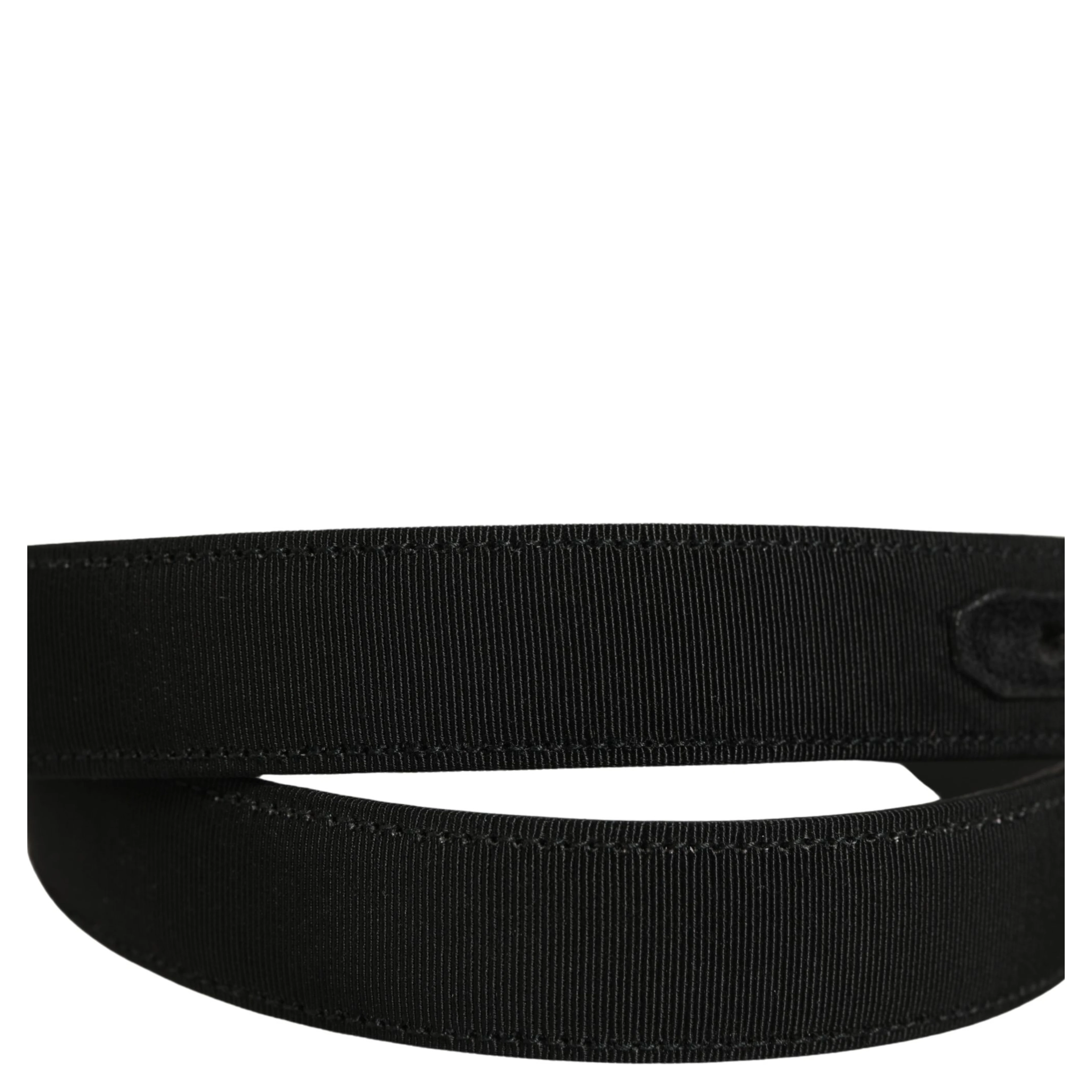 Black Classic Leather Silver Tone Buckle Belt