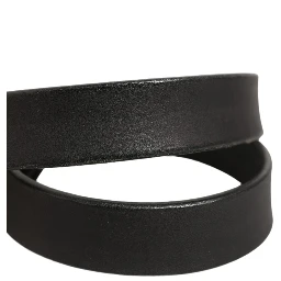 Black Leather Antique Finish Buckle Belt