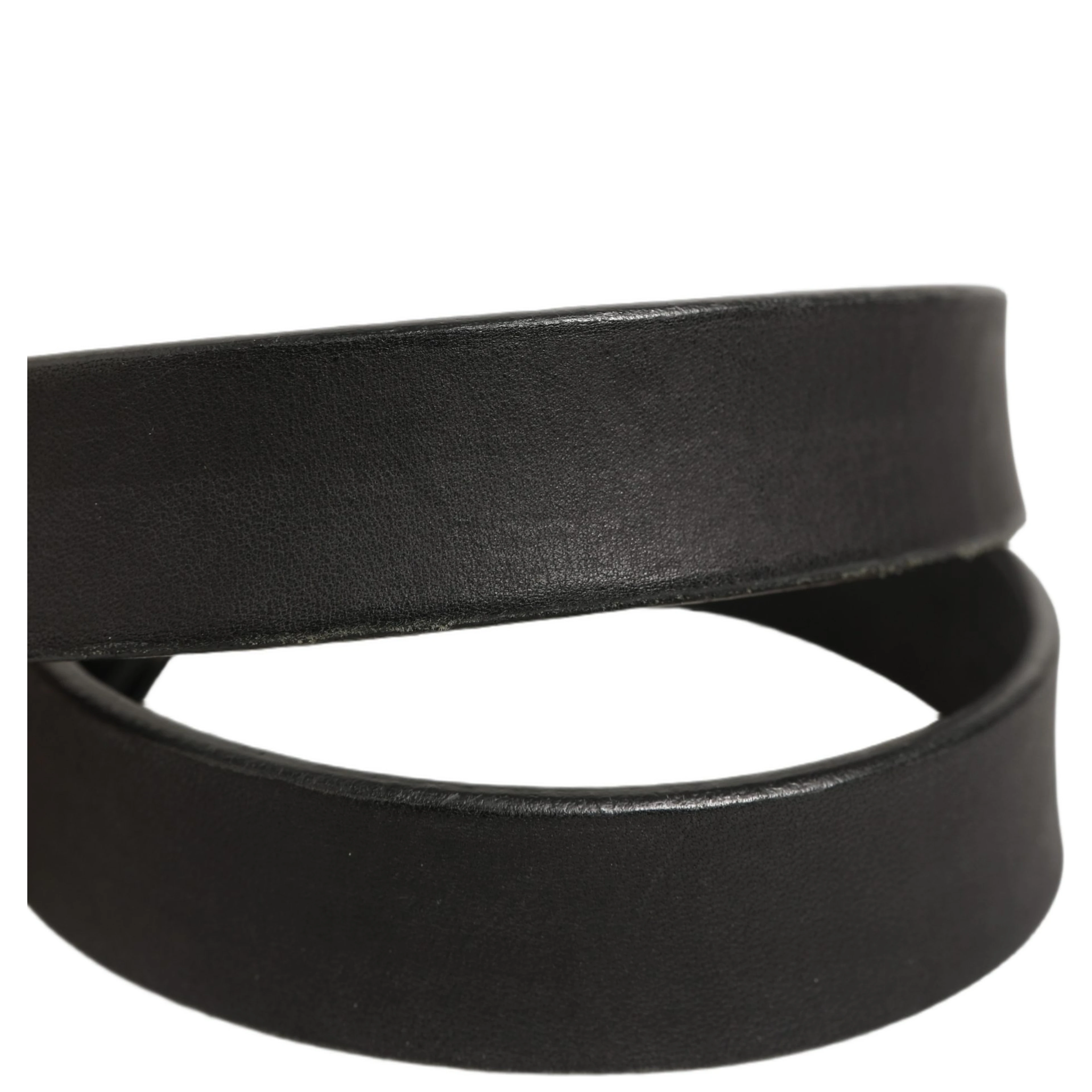 Black Leather Antique Finish Buckle Belt