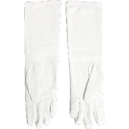 White Genuine Leather Embossed DG Logo Gloves