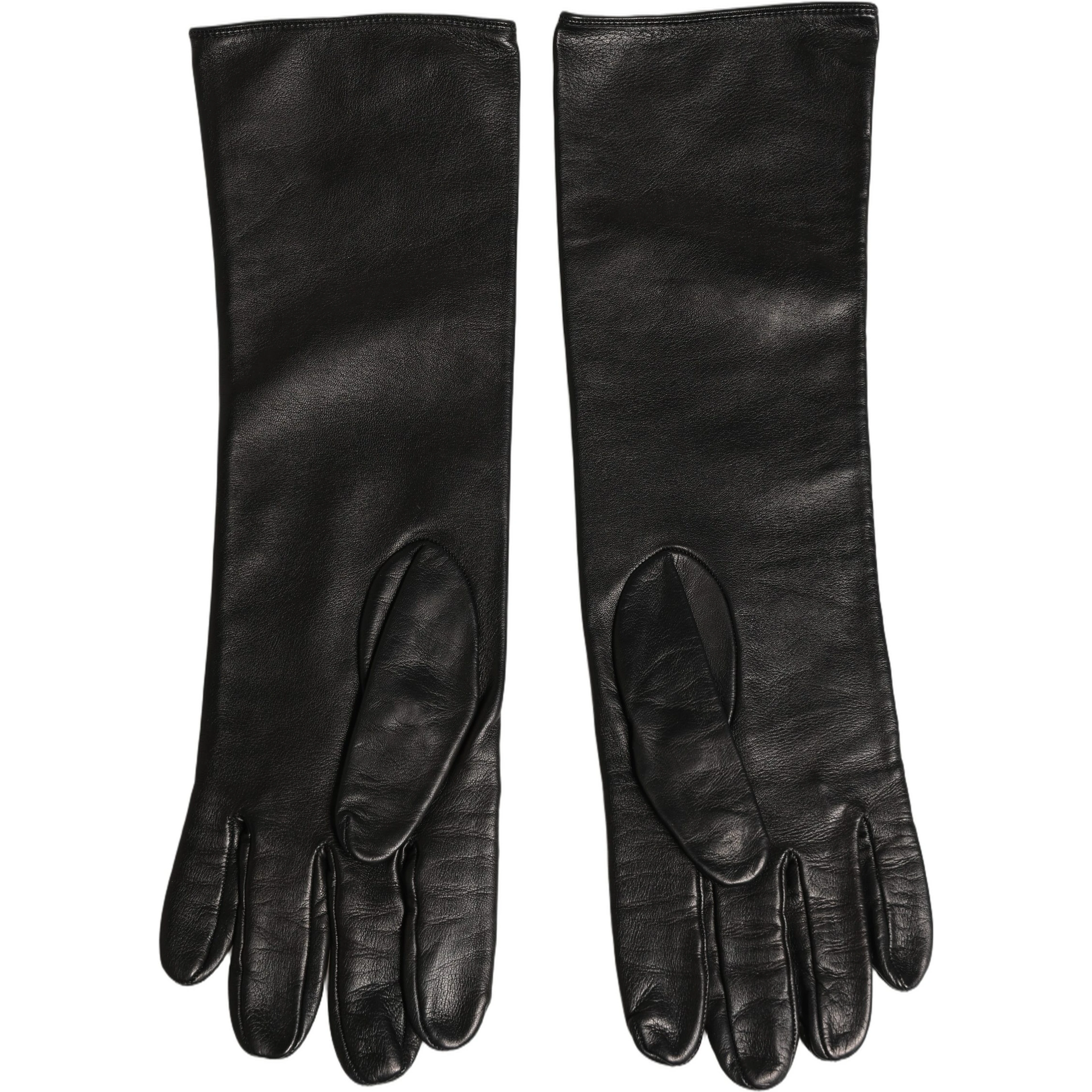Black Genuine Leather Embossed DG Logo Gloves