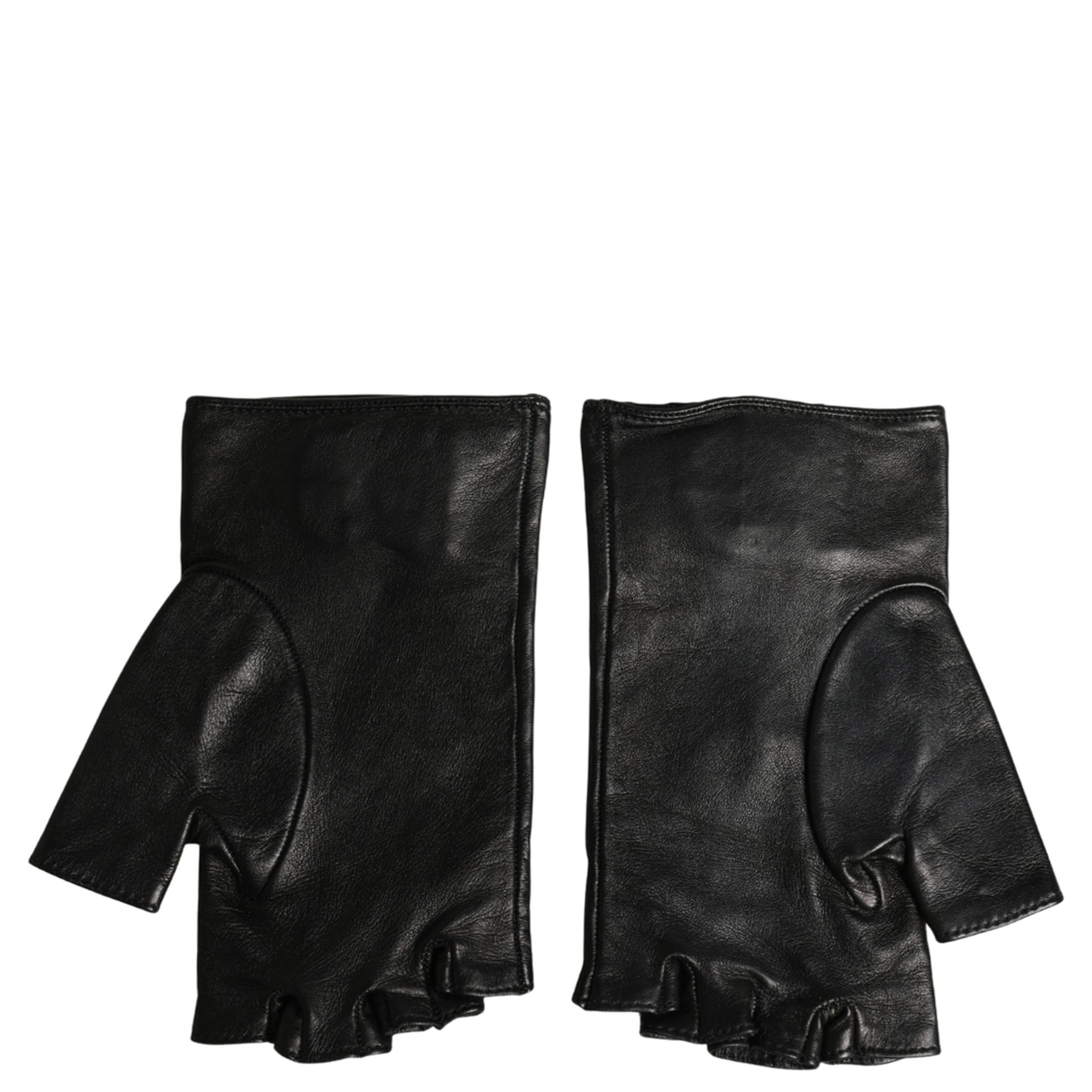 Black Embellished Wrist Length Fingerless Gloves