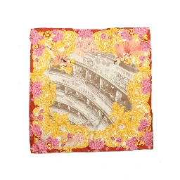 Multicolor Silk Printed Square Foulard Scarf