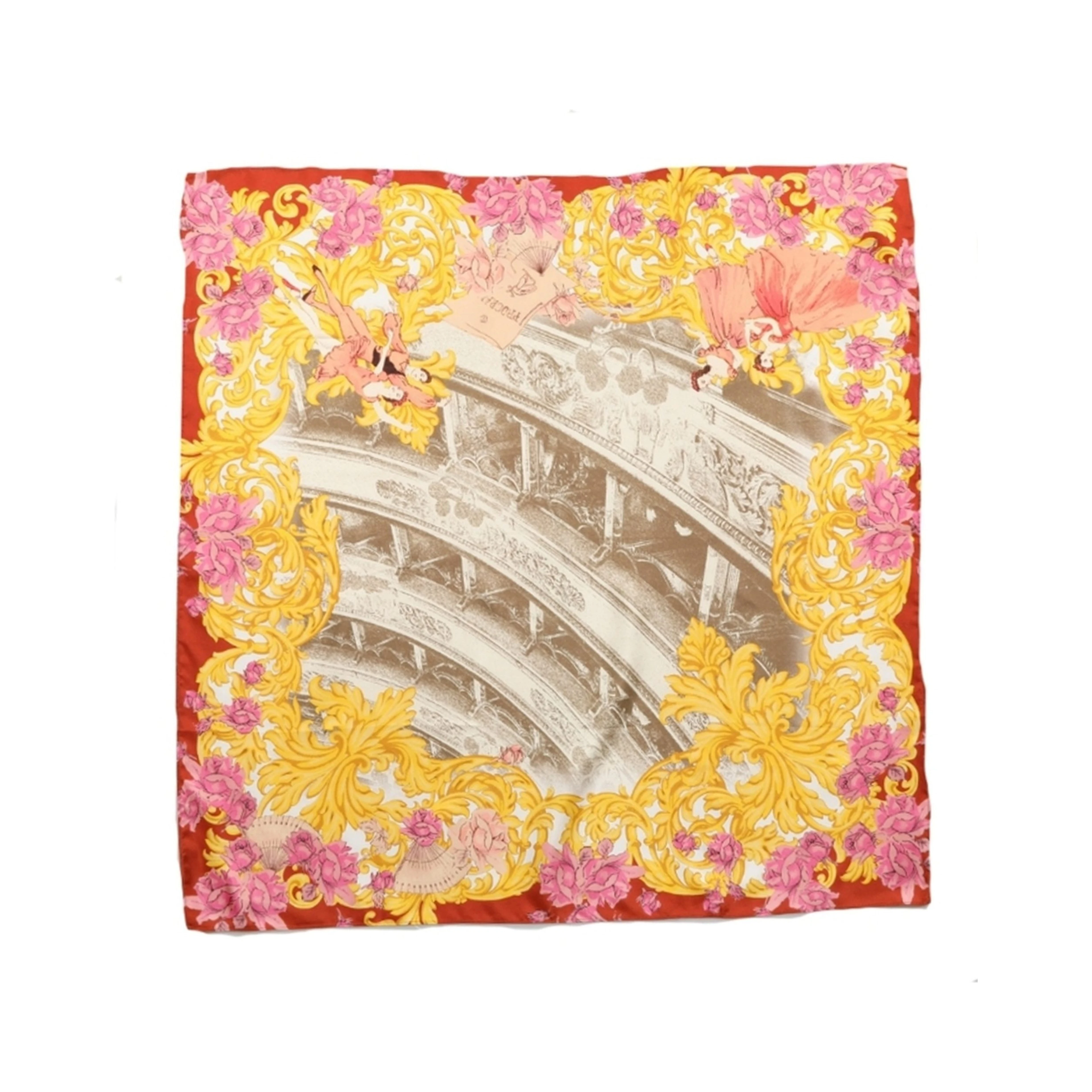 Multicolor Silk Printed Square Foulard Scarf