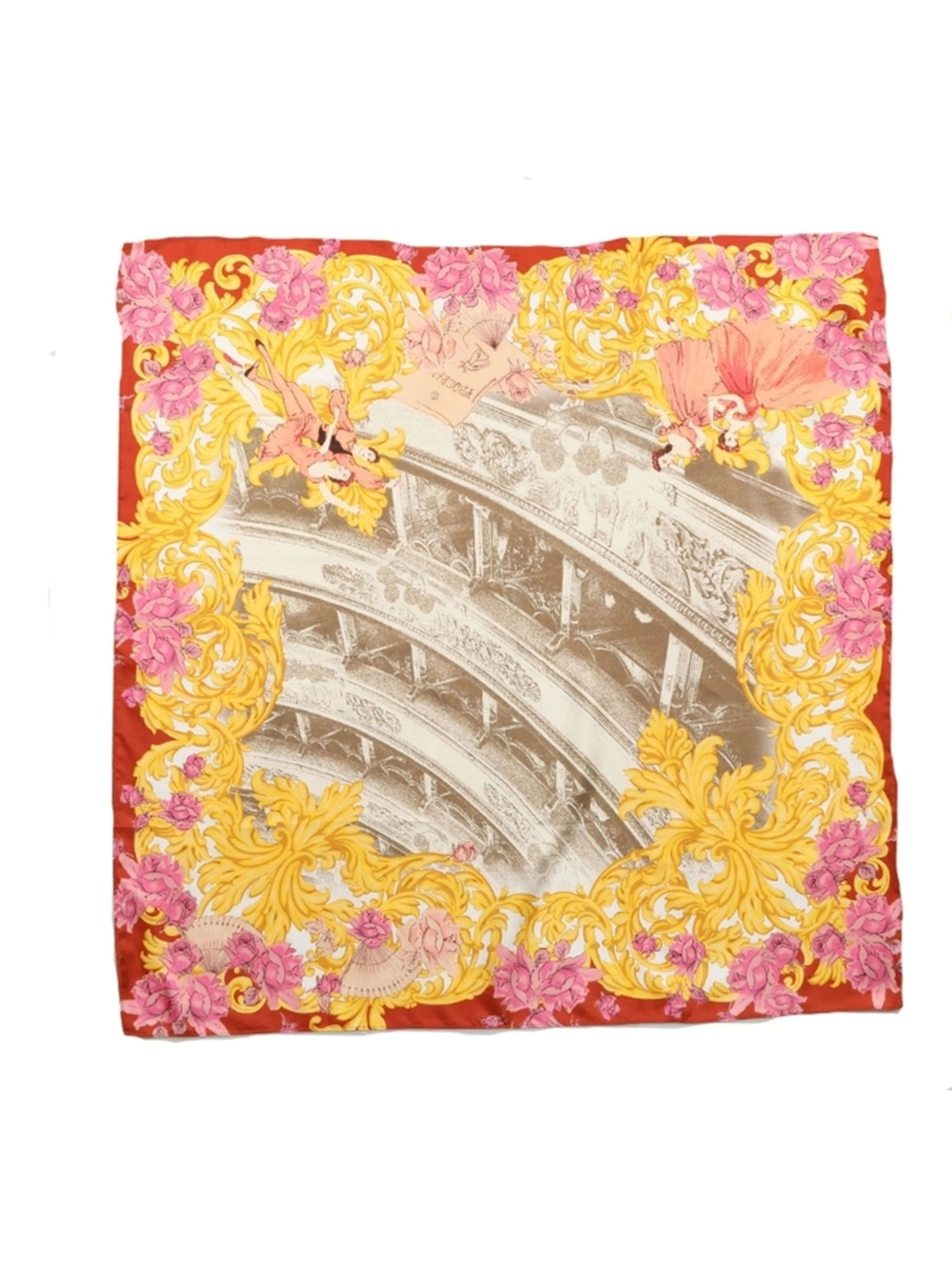 Multicolor Silk Printed Square Foulard Scarf