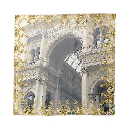 Multicolor Printed Silk Square Foulard Scarf