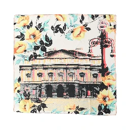 Multicolor Printed Silk Square Foulard Scarf