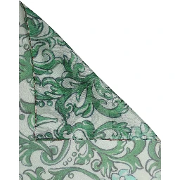 Green Silk Floral Print Square Foulard Scarf
