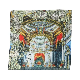 Multicolor Printed Silk Square Foulard Scarf