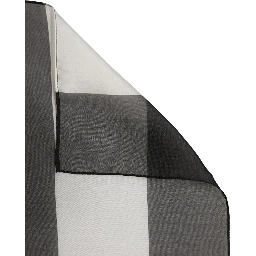 Black White Stripe Silk Square Foulard Scarf