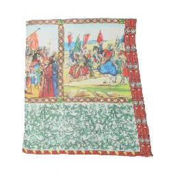 Multicolor Silk Printed Square Foulard Scarf