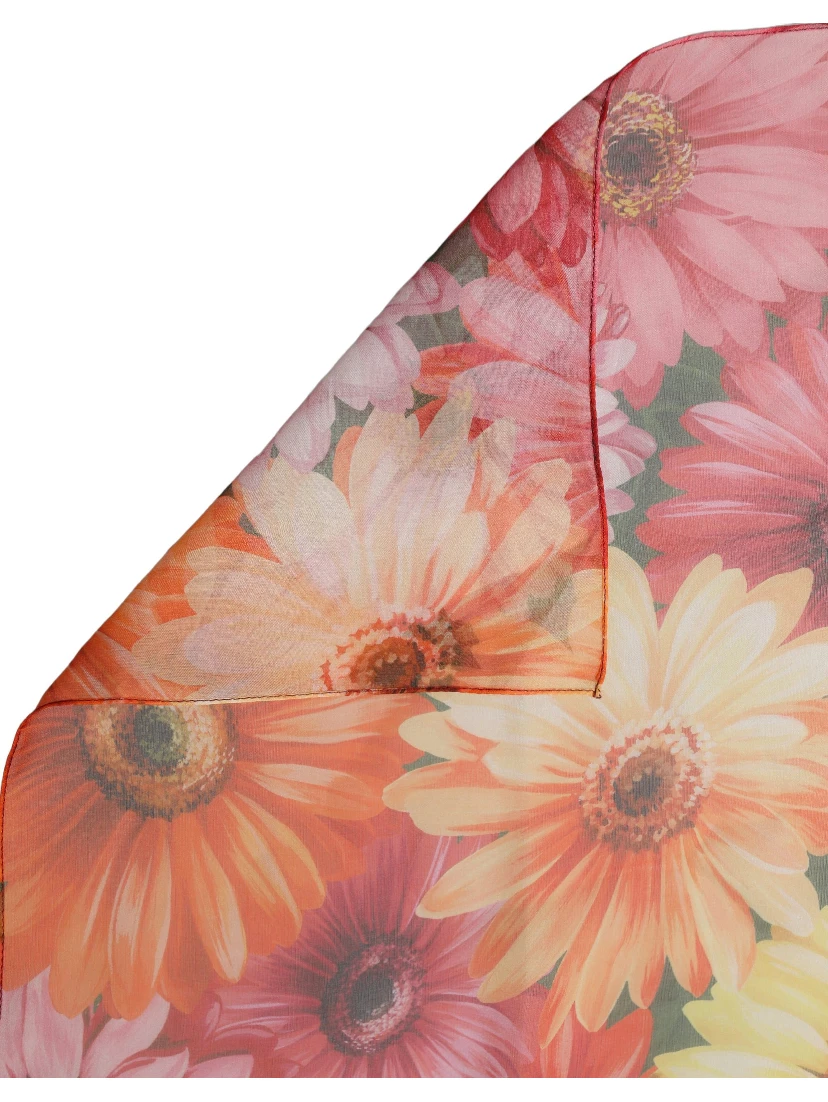Multicolor Floral Silk Shawl Stole Scarf
