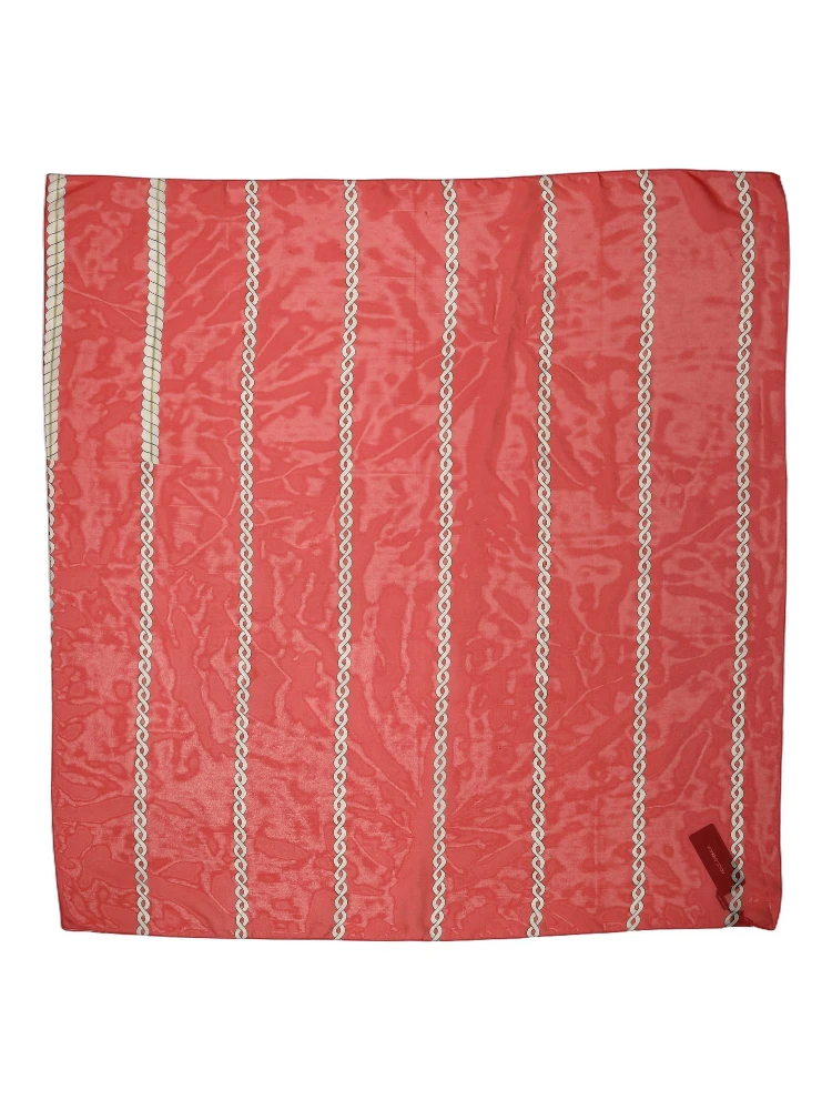Red Silk Braided Rope Square Foulard Scarf
