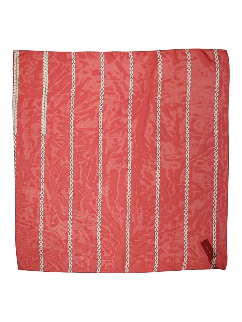 Red Silk Braided Rope Square Foulard Scarf
