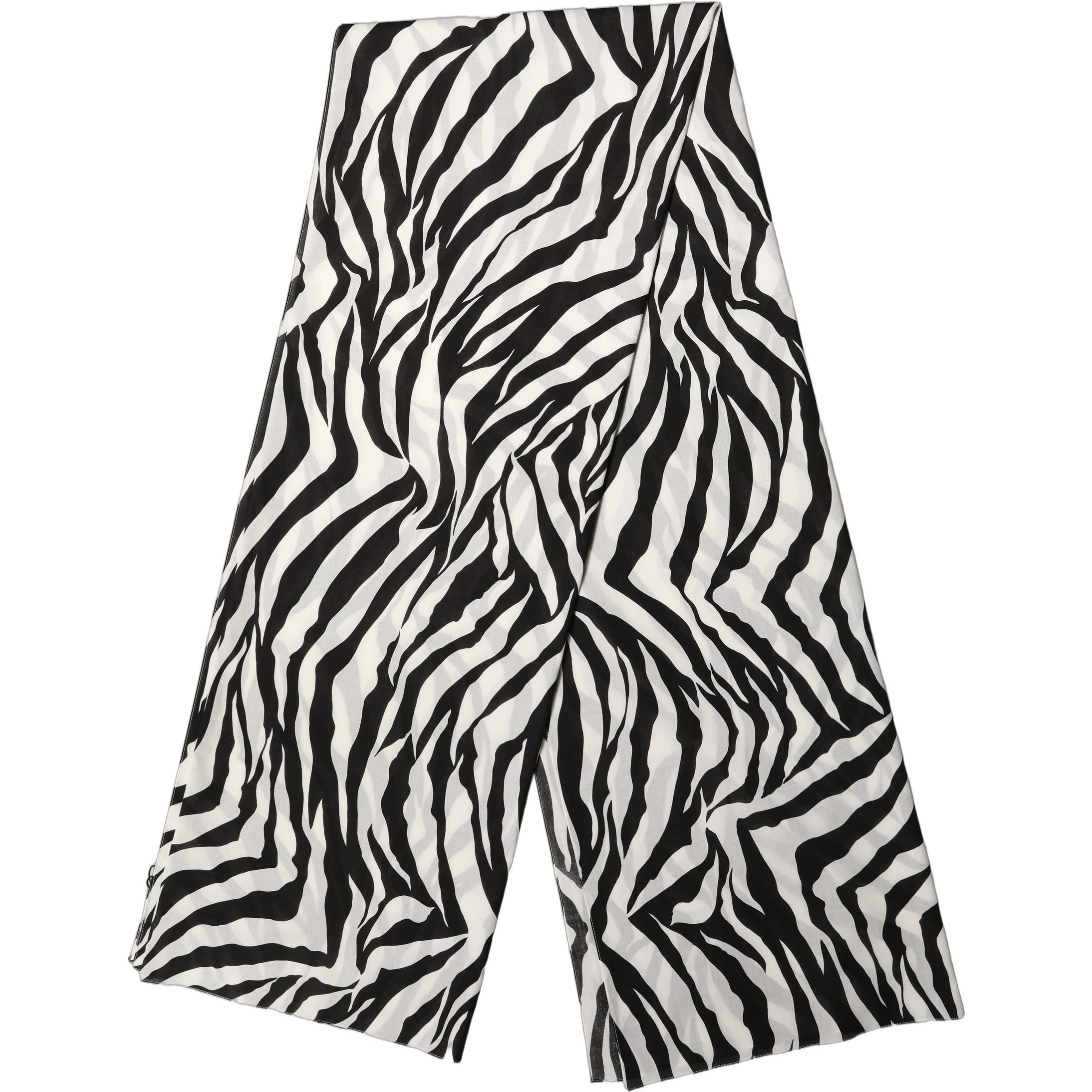 Black White Zebra Cotton Lace Stole Scarf