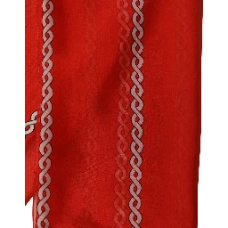 Red Silk Braided Rope Square Foulard Scarf