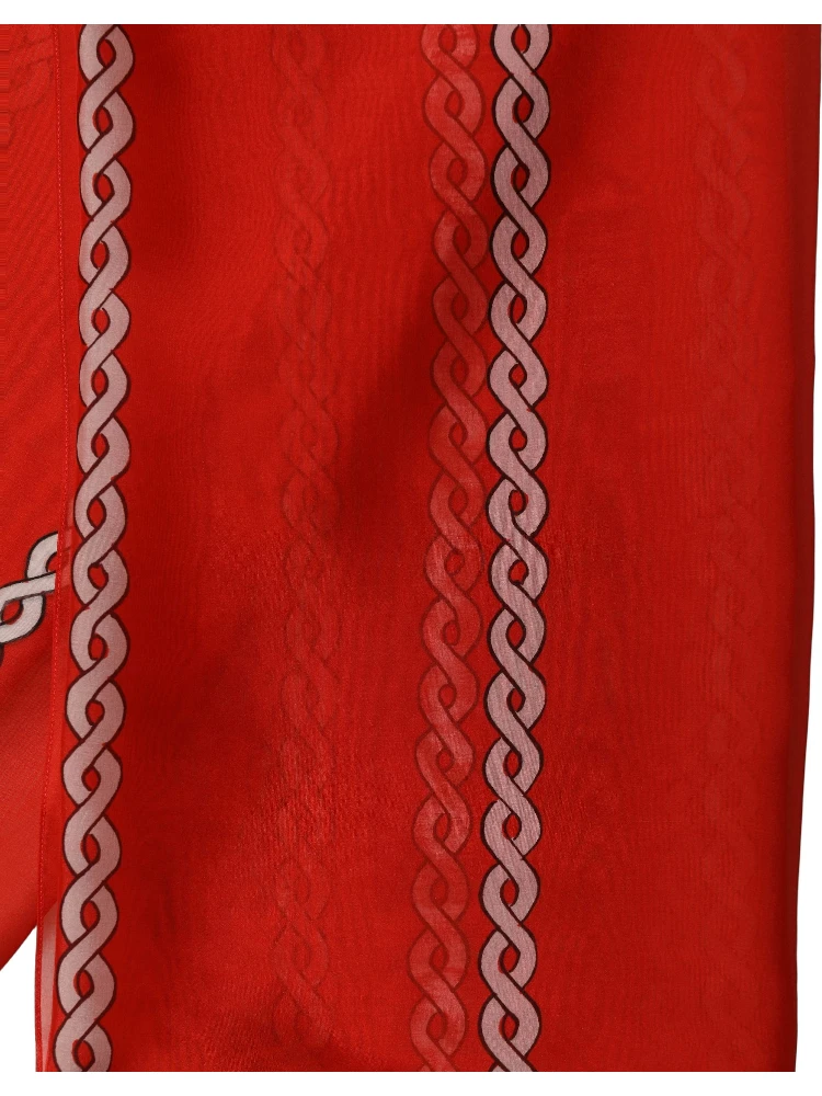 Red Silk Braided Rope Square Foulard Scarf alternative
