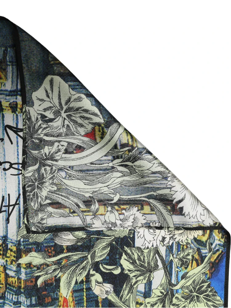 Multicolor Printed Silk Square Foulard Scarf alternative