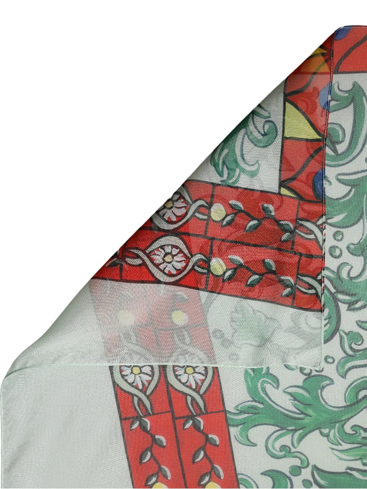 Multicolor Silk Printed Square Foulard Scarf alternative