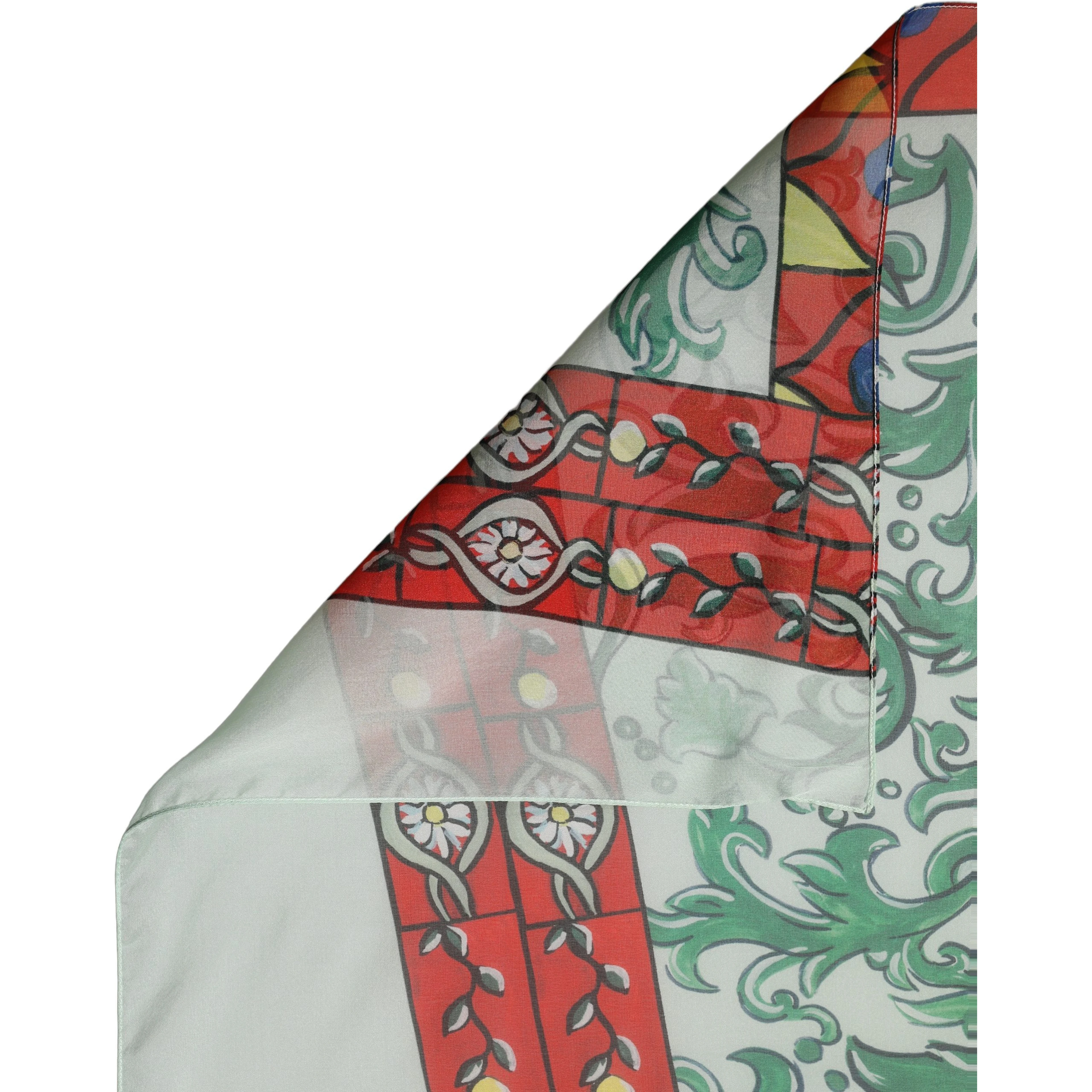 Multicolor Silk Printed Square Foulard Scarf