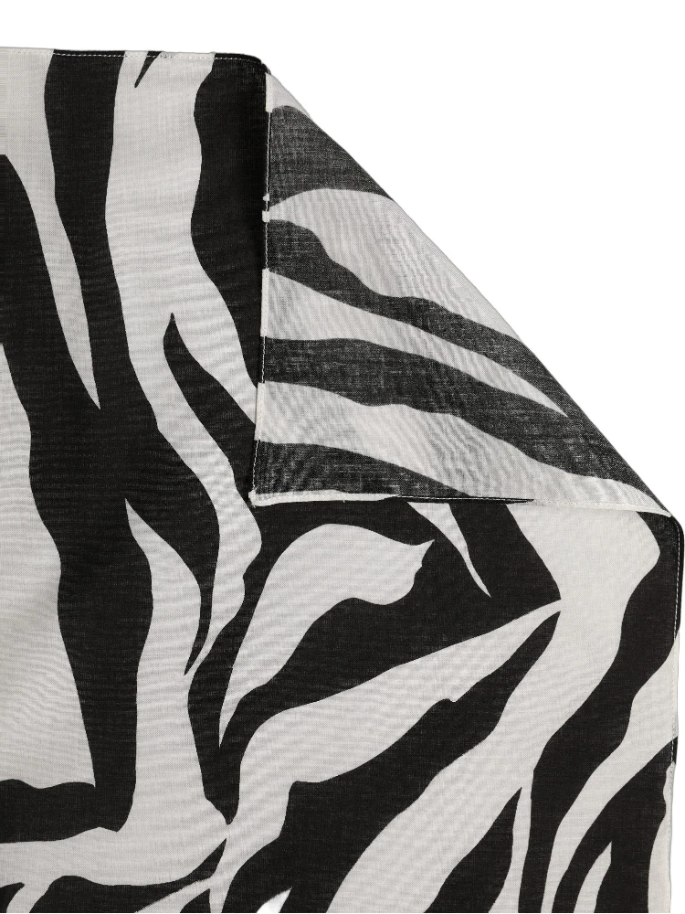 Black White Zebra Cotton Lace Stole Scarf alternative