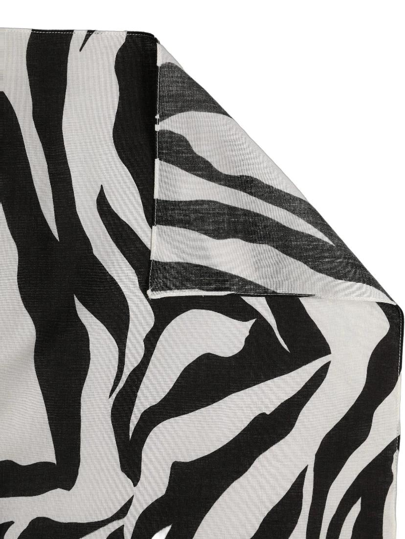 Black White Zebra Cotton Lace Stole Scarf