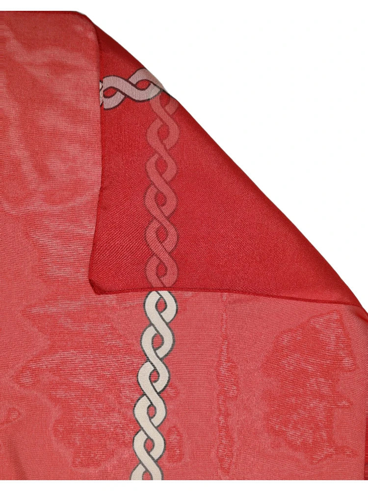 Red Silk Braided Rope Square Foulard Scarf alternative