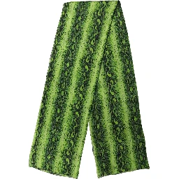 Green Black Printed Silk Sheer Stole Scarf
