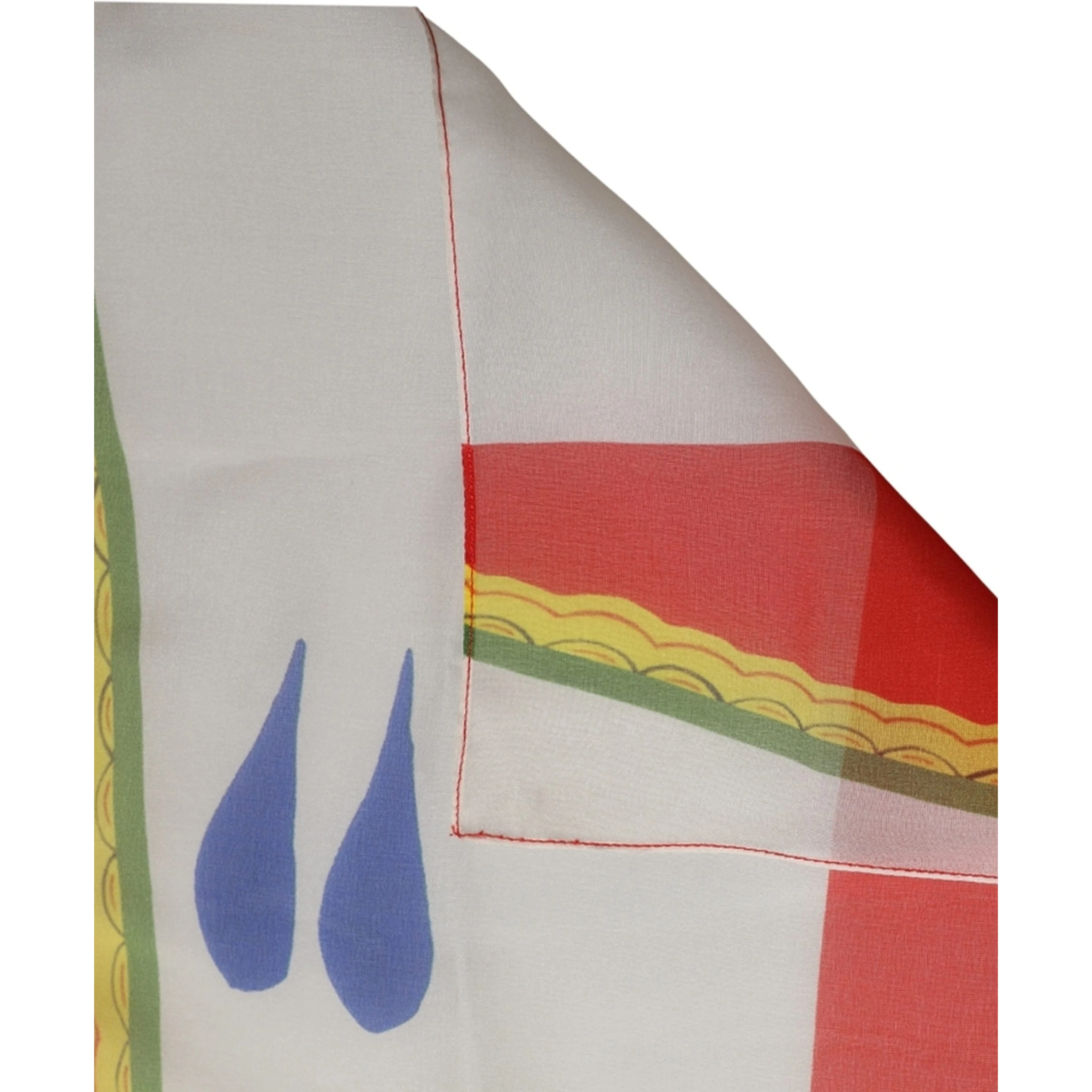 Multicolor Abstract Square Foulard Scarf