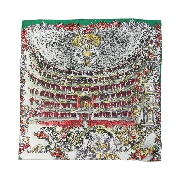 Multicolor Silk Printed Square Foulard Scarf